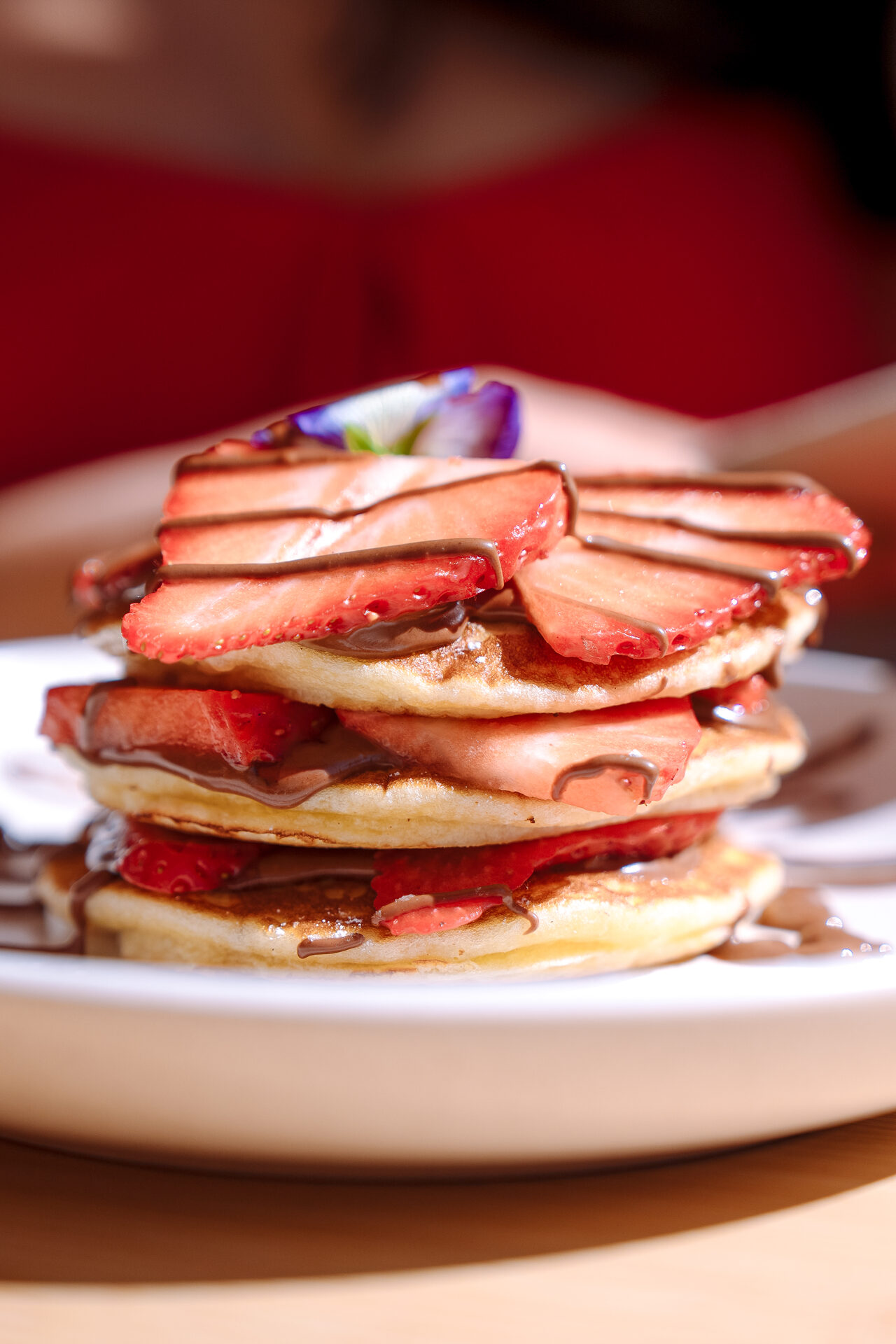 Pancakes con fresas en Bali Coffee Girona